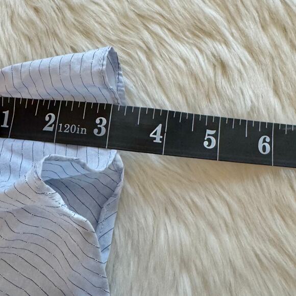 Parker Pinstripe Knotted Tie-Front Crop Top XS - Picture 11 of 12